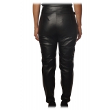 Pinko - Campus Leggings Slim Fit in Faux Leather - Black - Trousers - Made in Italy - Luxury Exclusive Collection