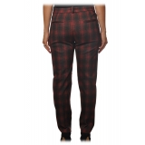 Pinko - Cigarette Trousers Bello106 in Check Pattern - Black/Red - Trousers - Made in Italy - Luxury Exclusive Collection