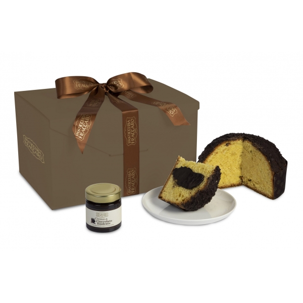 Pasticceria Fraccaro - Panettone al Cioccolato + Crema Fondente - Gift Box - Panettone Artigianale