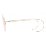 Chloé - Pilot Edith Woman's Sunglasses in Metal and Leather - Gold Ivory Peach - Chloé Eyewear