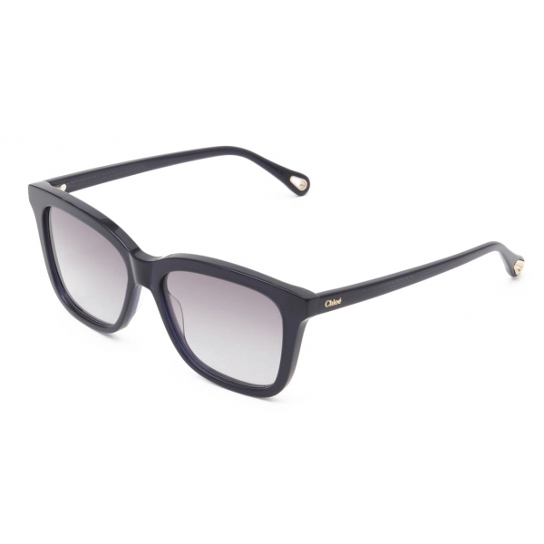 Chloé - Occhiali da Sole Squadrati Esther in Materiale di Origine Bio - Navy Grigio - Chloé Eyewear