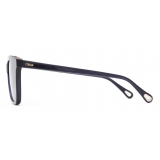 Chloé - Esther Square Sunglasses in Bio-Organic Material - Navy Grey - Chloé Eyewear