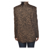 Pinko - Jacket Pragmatica1 in Animalier Pattern - Black/Brown - Jacket - Made in Italy - Luxury Exclusive Collection