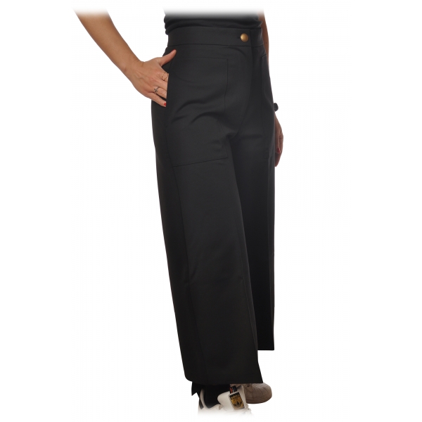 Pinko - Trousers Svelto Wide Leg - Black - Trousers - Made in Italy - Luxury Exclusive Collection