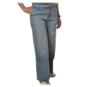 Pinko - Jeans Peggy4 with Logo Denim Belt - Light Blue - Trousers - Made in Italy - Luxury Exclusive Collection