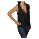 Pinko - Top Esagerato con Pizzo in Fantasia Fiore - Nero - Top - Made in Italy - Luxury Exclusive Collection