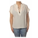 Pinko - Blusa Libero con Rouches - Bianco - Camicie - Made in Italy - Luxury Exclusive Collection