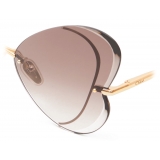 Chloé - Tayla Metal Butterfly Sunglasses - Gold Brown - Chloé Eyewear