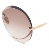 Chloé - Occhiali da Sole Rotondi Tayla in Metallo - Oro Marrone - Chloé Eyewear