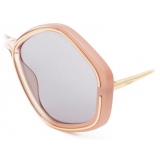Chloé - Kheene Pentagonal Sunglasses for Women in a Bio-based Material & Metal - Gold Light Grey - Chloé Eyewear