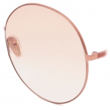 Chloé - Noore Round Sunglasses in Metal and Silicon - Rust Rose Beige - Chloé Eyewear