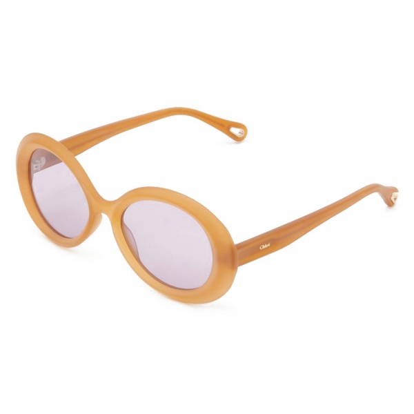 Chloé - Occhiali da Sole da Donna Ovali Osco in Materiale di Origine Bio - Mostarda Viola - Chloé Eyewear