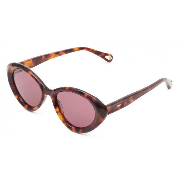 Chloé - Osco Cat-Eye Sunglasses for Women in a Bio-based Material - Havana Purple - Chloé Eyewear