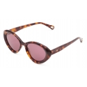 Chloé - Osco Cat-Eye Sunglasses for Women in a Bio-based Material - Havana Purple - Chloé Eyewear