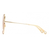 Chloé - Gemma Butterfly Sunglasses for Women in Metal - Gold Peach - Chloé Eyewear