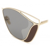 Chloé - Occhiali da Sole da Donna Squadrati Gemma in Metallo - Oro Grigio - Chloé Eyewear