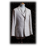 Nicolao Atelier - 30's Jacket and Vest - Ecru Linen Man - Jacket - Made in Italy - Luxury Exclusive Collection