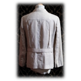 Nicolao Atelier - 30's Jacket and Vest - Ecru Linen Man - Jacket - Made in Italy - Luxury Exclusive Collection