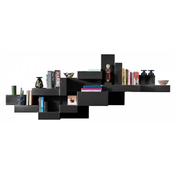Qeeboo - Primitive Bookshelf - Black - Qeeboo Bookshelf by Studio Nucleo - Furnishing - Home