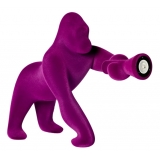 Qeeboo - Kong XS Velvet Finish - Violet - Qeeboo Free Standing Lamp by Stefano Giovannoni - Lighting - Home