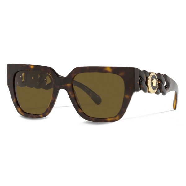 Versace - Occhiale da Sole Medusa Chain Additional Fit - Havana - Occhiali da Sole - Versace Eyewear