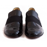 Nicolao Atelier - Black Patent Leather Slipper Evening Shoe - Man - Shoe - Made in Italy - Luxury Exclusive Collection