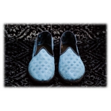 Nicolao Atelier - Pantofola Furlana Venezia in Damasco - Azzurro - Calzatura - Made in Italy - Luxury Exclusive Collection