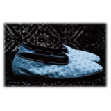 Nicolao Atelier - Furlana Slipper Venezia in Damask - Light Blue - Shoe - Made in Italy - Luxury Exclusive Collection