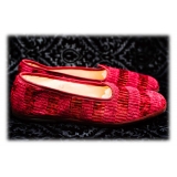 Nicolao Atelier - Furlana Slipper Venezia in Velvet - Burgundy - Shoe - Made in Italy - Luxury Exclusive Collection