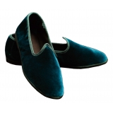 Nicolao Atelier - Furlana Slipper Venezia in Velvet - Ottanio - Shoe - Made in Italy - Luxury Exclusive Collection