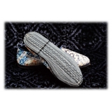 Nicolao Atelier - Furlana Venezia Silk Velvet Slipper - Mosaic - Shoe - Made in Italy - Luxury Exclusive Collection