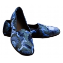 Nicolao Atelier - Pantofola Furlana Venezia Velluto Damasco - Blu Nero - Calzatura - Made in Italy - Luxury Exclusive Collection