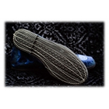 Nicolao Atelier - Furlana Slipper Venezia in Velvet and Damask - Blue Black - Shoe - Made in Italy - Luxury Exclusive Collection