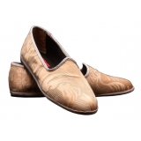 Nicolao Atelier - Furlana Slipper in Damask - Color Apricot Woman - Shoe - Made in Italy - Luxury Exclusive Collection