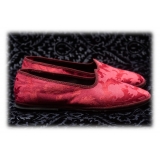 Nicolao Atelier - Pantofola Furlana in Damasco - Color Bordeaux Donna - Calzatura - Made in Italy - Luxury Exclusive Collection