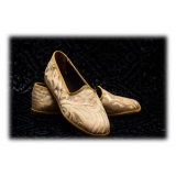 Nicolao Atelier - Furlana Slipper in Damask - Gold Color Woman - Shoe - Made in Italy - Luxury Exclusive Collection