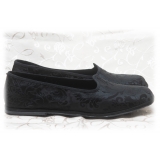 Nicolao Atelier - Furlana Slipper in Damask - Black Color Man - Shoe - Made in Italy - Luxury Exclusive Collection