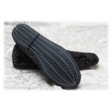 Nicolao Atelier - Furlana Slipper in Velvet - Black Damask Color Man - Shoe - Made in Italy - Luxury Exclusive Collection