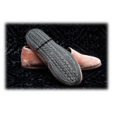Nicolao Atelier - Furlana Slipper in Velvet - Color Salmon Pink Woman - Shoe - Made in Italy - Luxury Exclusive Collection