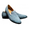 Nicolao Atelier - Calzatura a Pantofola in Damasco - Azzurro Uomo - Calzatura - Made in Italy - Luxury Exclusive Collection