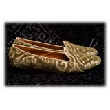 Nicolao Atelier - Slipper Shoe in Velvet Brocade - Sage Green Color Woman - Shoe - Made in Italy - Luxury Exclusive Collection