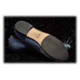 Nicolao Atelier - Silk Velvet Slipper Shoe - Light Blue Woman - Shoe - Made in Italy - Luxury Exclusive Collection