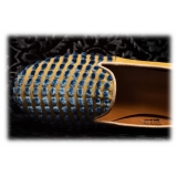 Nicolao Atelier - Silk Velvet Slipper Shoe - Blue Gold Woman - Shoe - Made in Italy - Luxury Exclusive Collection