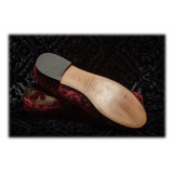 Nicolao Atelier - Calzatura a Pantofola Velluto Seta - Bordeaux Donna - Calzatura - Made in Italy - Luxury Exclusive Collection