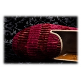 Nicolao Atelier - Velvet Striped Slipper Shoe - Bordeaux Woman - Shoe - Made in Italy - Luxury Exclusive Collection