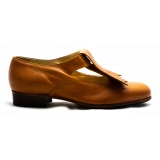Nicolao Atelier - Slipper Shoe - Man Cognac Color with Fringe - Shoe - Made in Italy - Luxury Exclusive Collection
