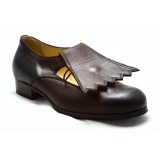 Nicolao Atelier - Slipper Shoe - Man Black Color with Fringe - Shoe - Made in Italy - Luxury Exclusive Collection