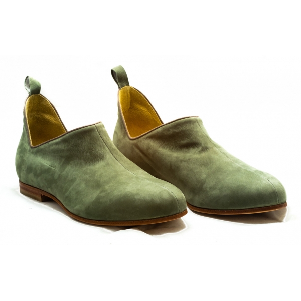 Nicolao Atelier - Man Shoe - Medieval Style Green Olive Color (Suede) - Shoe - Made in Italy - Luxury Exclusive Collection