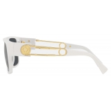 Versace - Occhiale da Sole Safety Pin - Bianco - Occhiali da Sole - Versace Eyewear