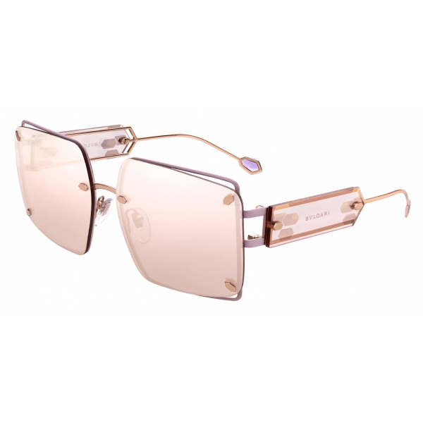 Bulgari - Serpenti - True Colors Square Metal Sunglasses - Pink Lavander - Serpenti Collection - Sunglasses - Bulgari Eyewear